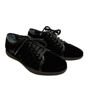 Aquatalia | Black Glenda Quilted Velvet Sneakers
